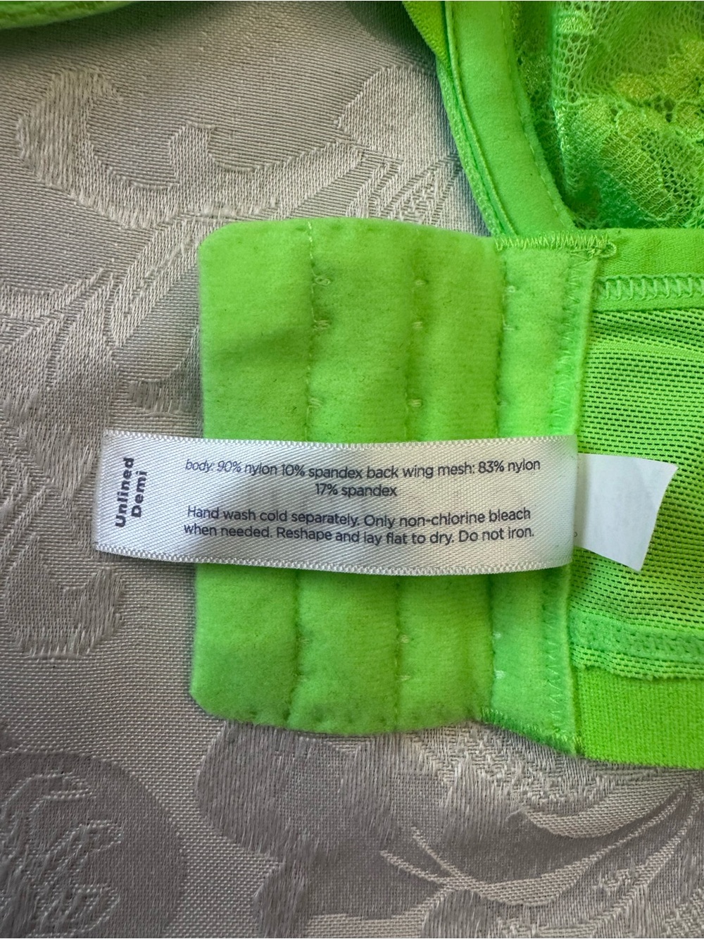 Cacique Unlined Demi Bra Plus 40DDD Lime Green Underwire Sexy Feminine Sexy Flaw - Picture 4 of 8